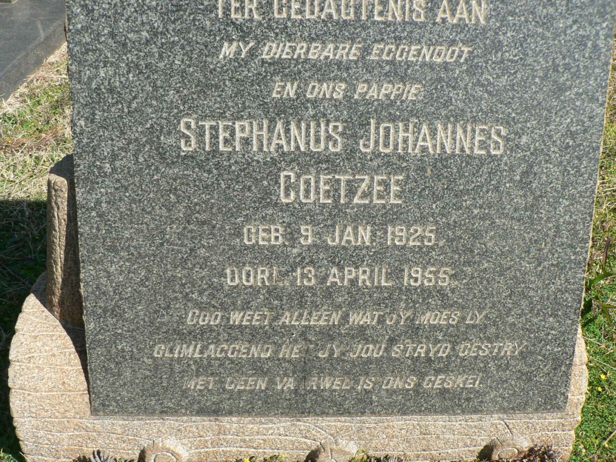 COETZEE Stephanus Johannes 1925-1955