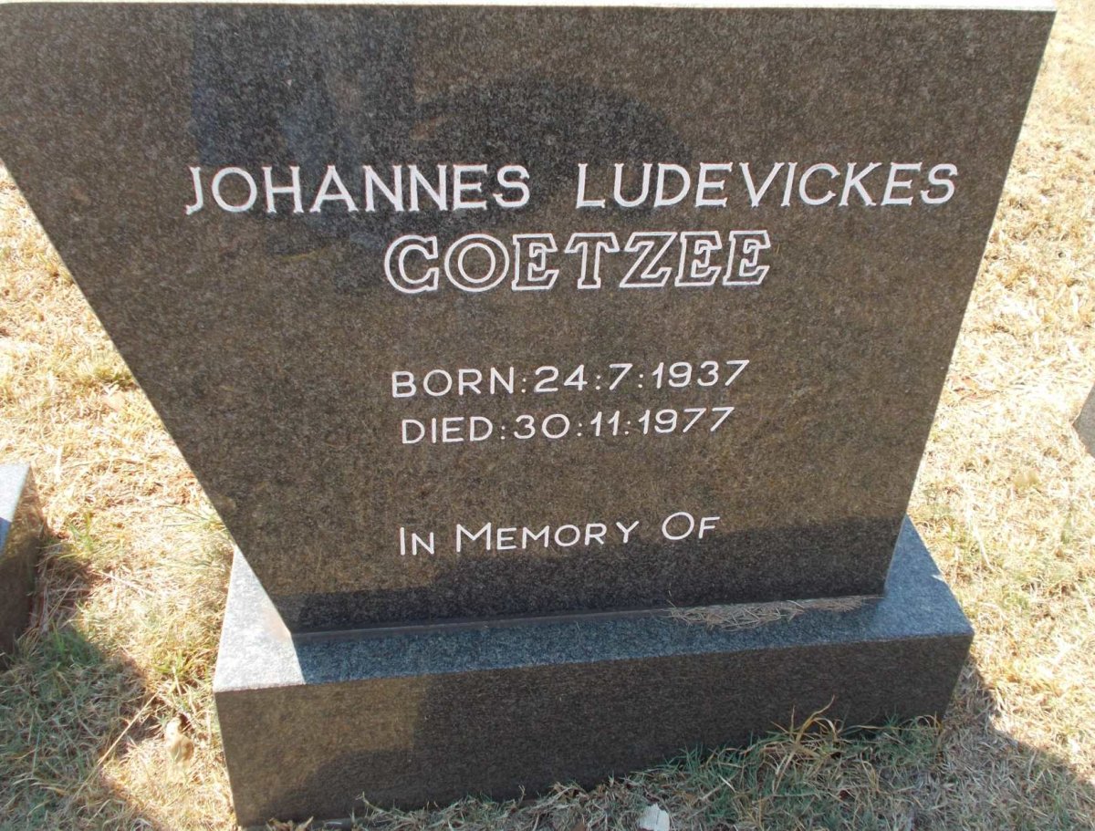 COETZEE Johannes Ludevickes 1937-1977