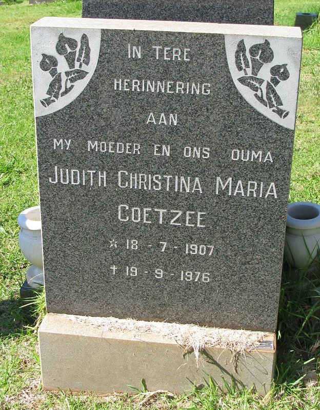 COETZEE Judith Christina Maria 1907-1976
