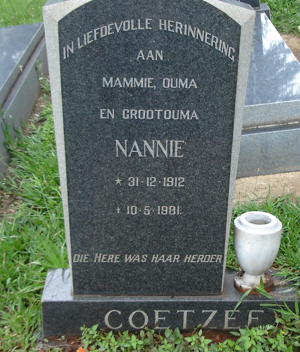 COETZEE Nannie 1912-1981