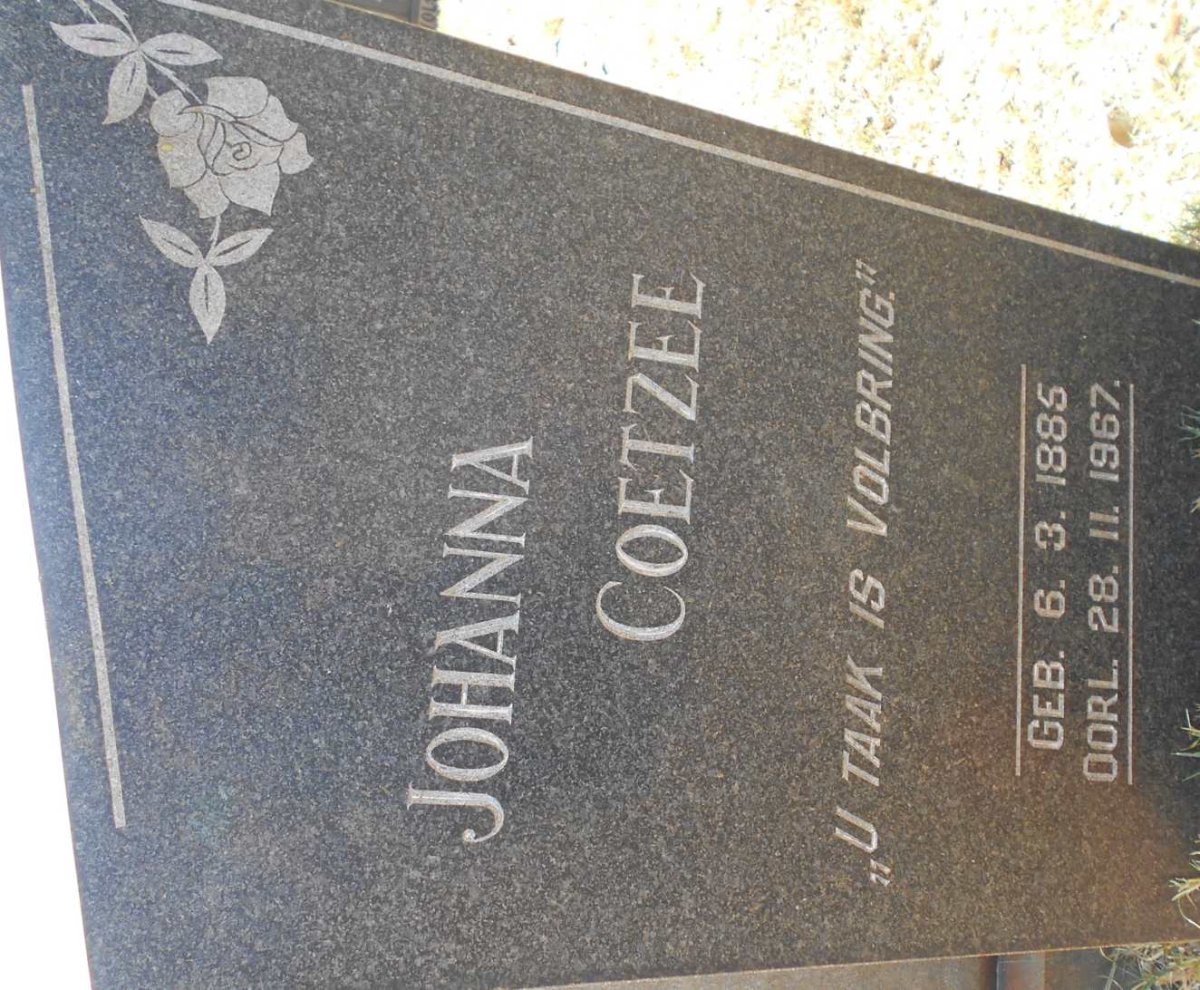 COETZEE Johanna 1885-1967