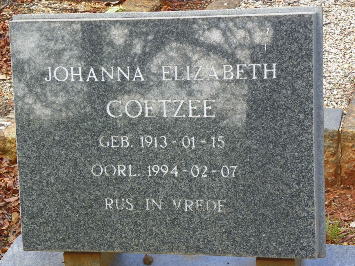 COETZEE Johanna Elizabeth 1913-1994