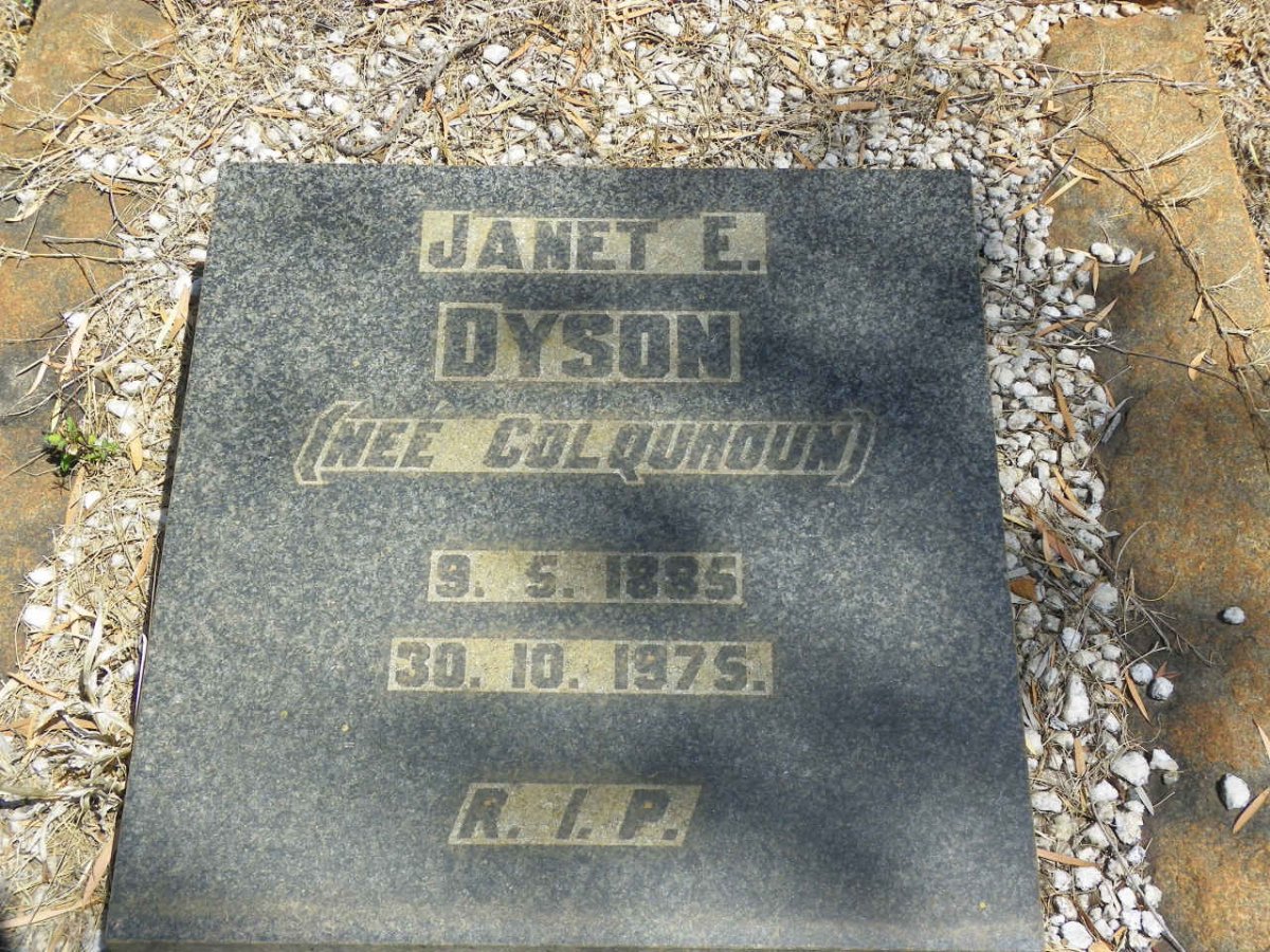 DYSON Janet E. nee COLQUHOUN 1885-1975