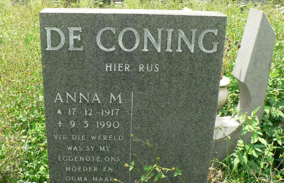 CONING Anna M., de 1917-1990