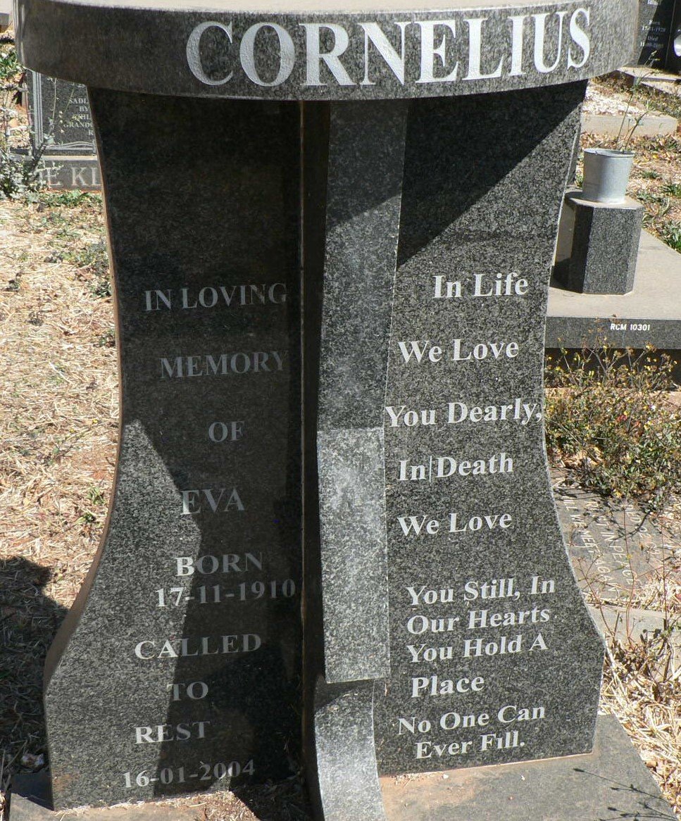 CORNELIUS Eva 1910-2004