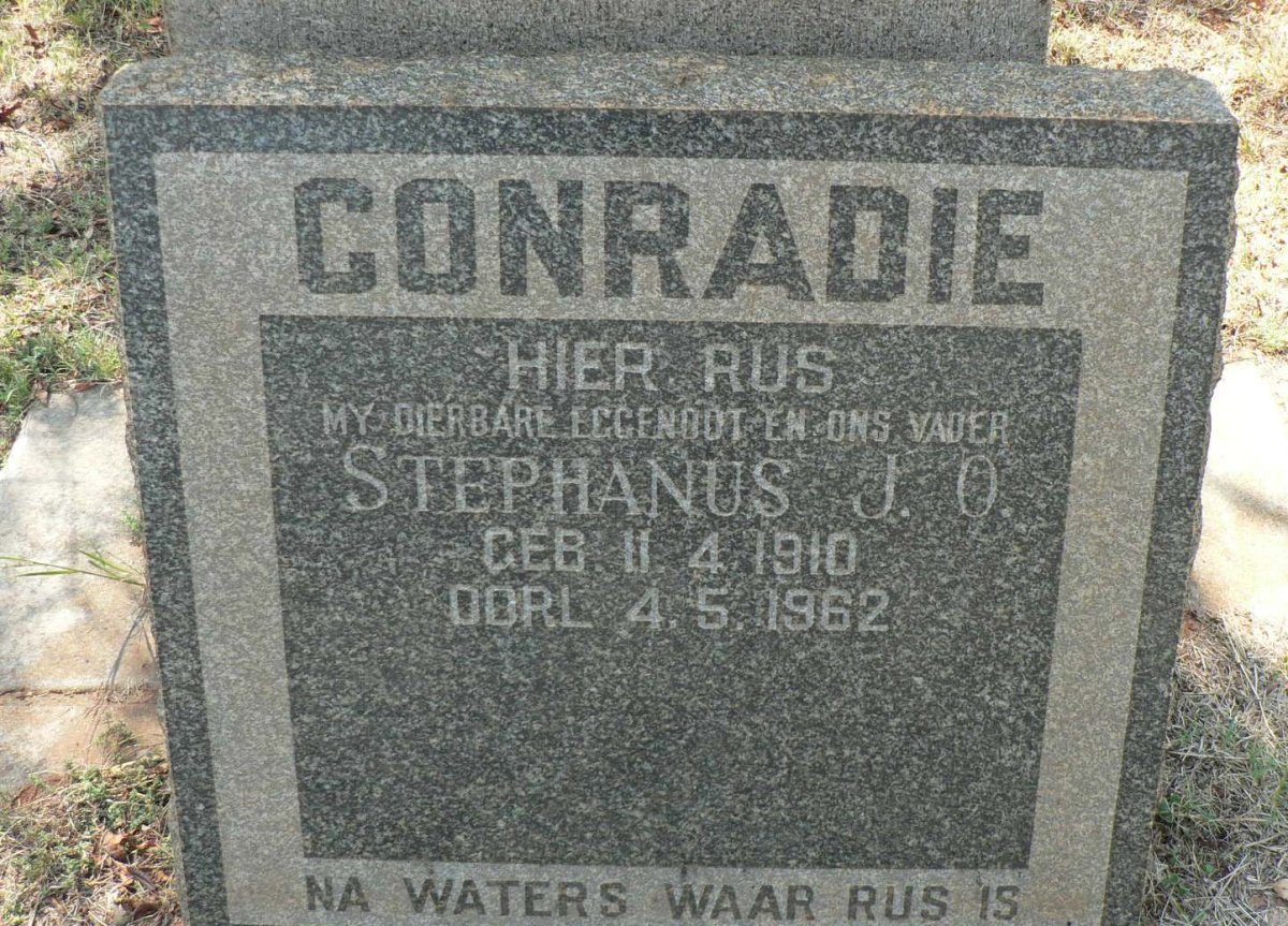CONRADIE Stephanus J.O. 1910-1962