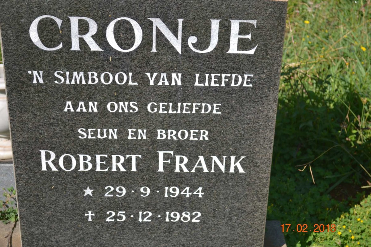CRONJE Robert Frank 1944-1982