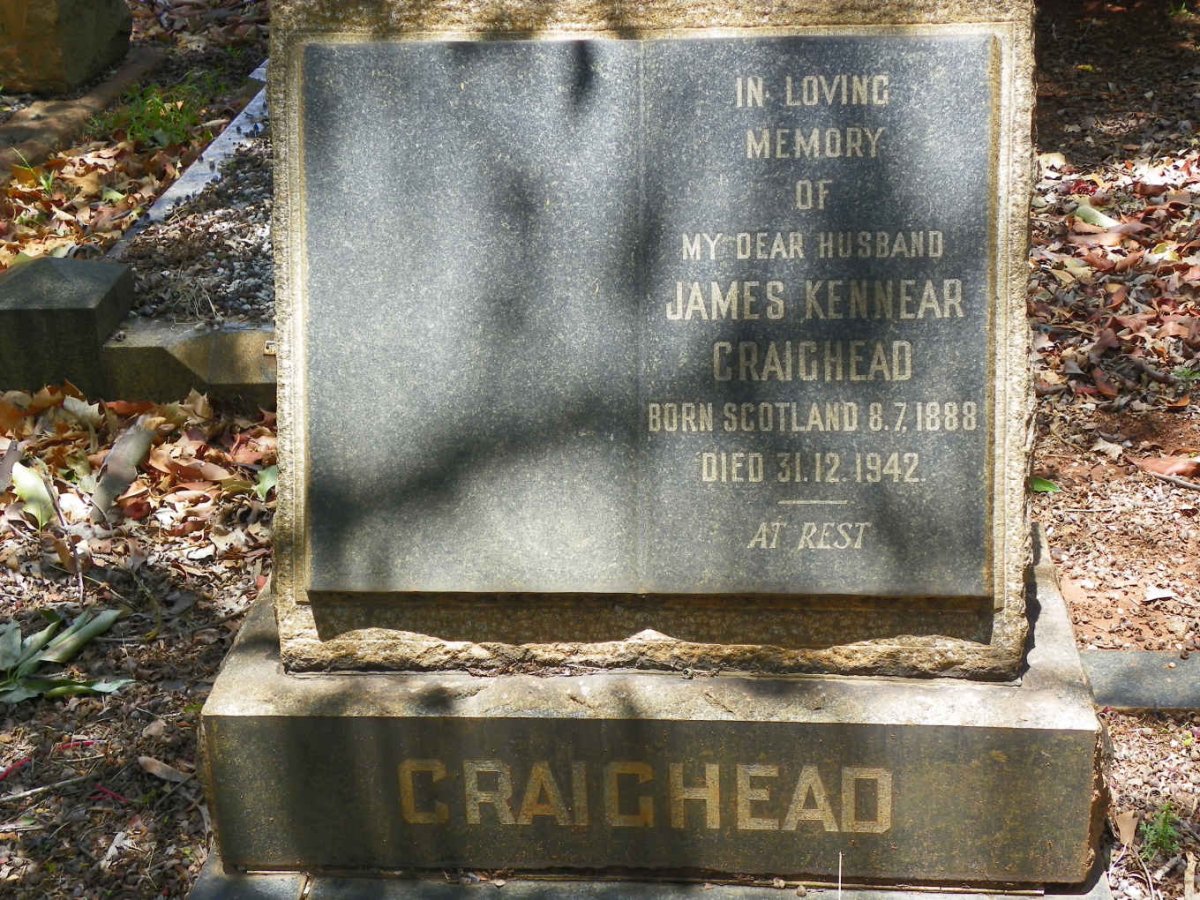 CRAIGHEAD James Kennear 1888-1942