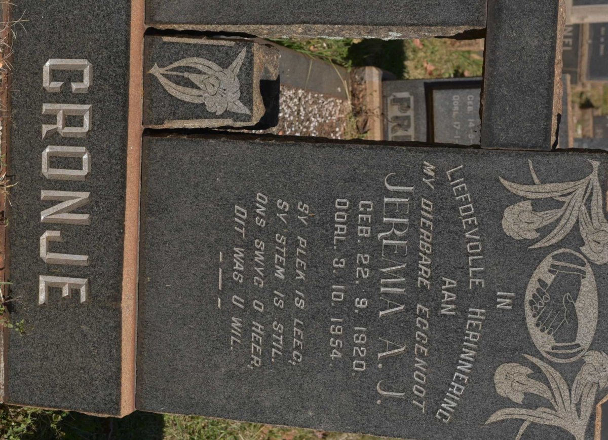 CRONJE Jeremia A.J. 1920-1954