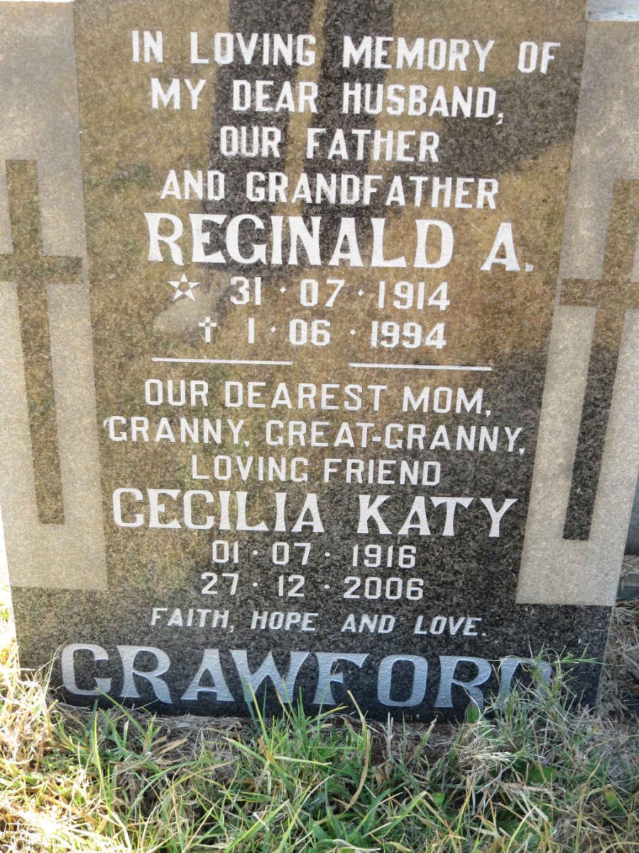 CRAWFORD Reginald A. 1914-1994 &amp; Cecilia Katy 1916-2006
