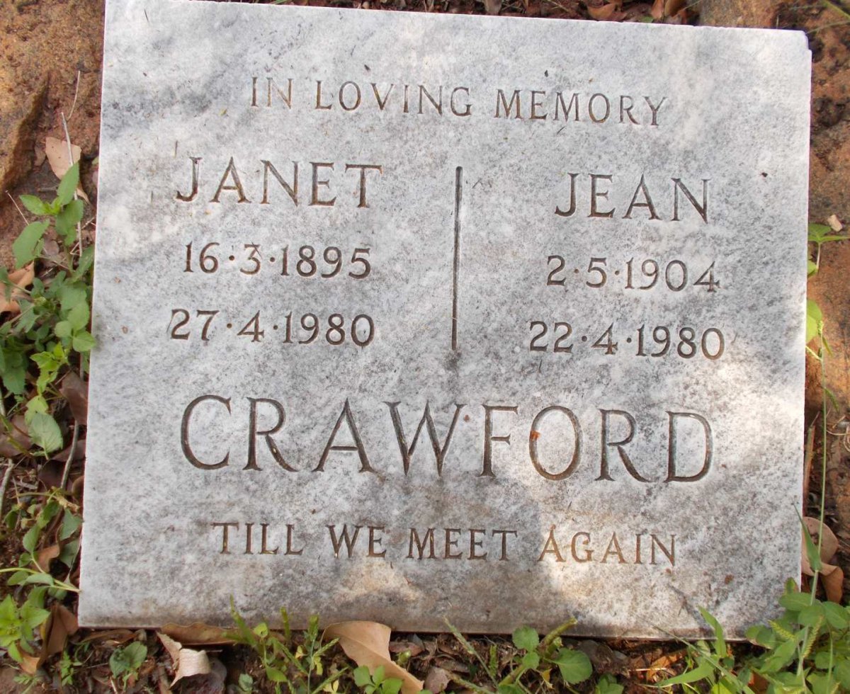CRAWFORD Janet 1895-1980 :: CRAWFORD Jean 1904-1980