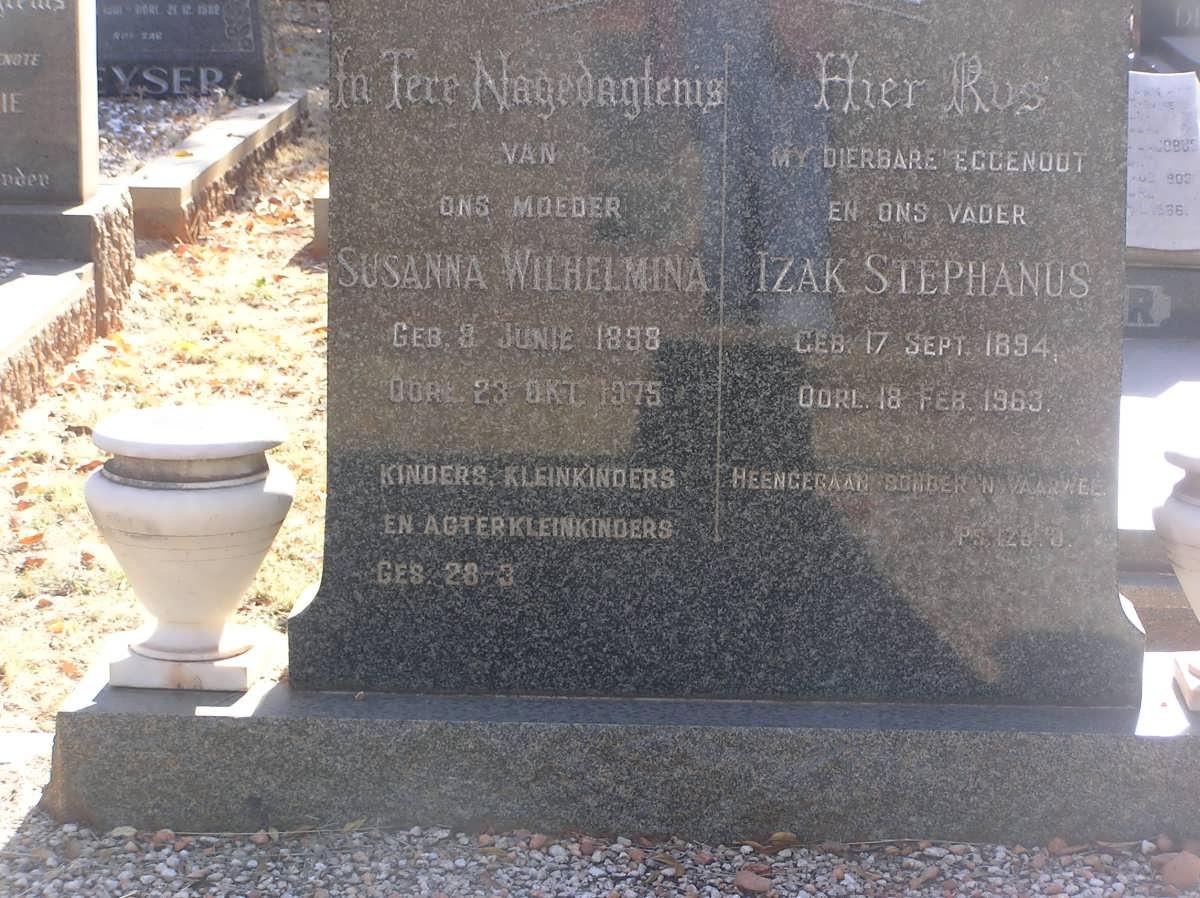 CRONJE Izak Stephanus 1894-1963 & Susanna Wilhelmina 1898-1975