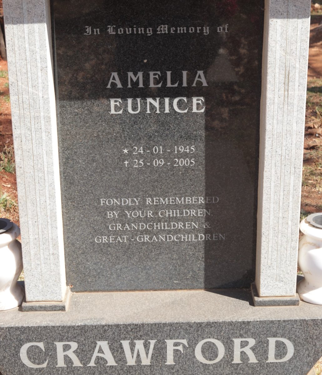 CRAWFORD Amelia Eunice 1945-2005