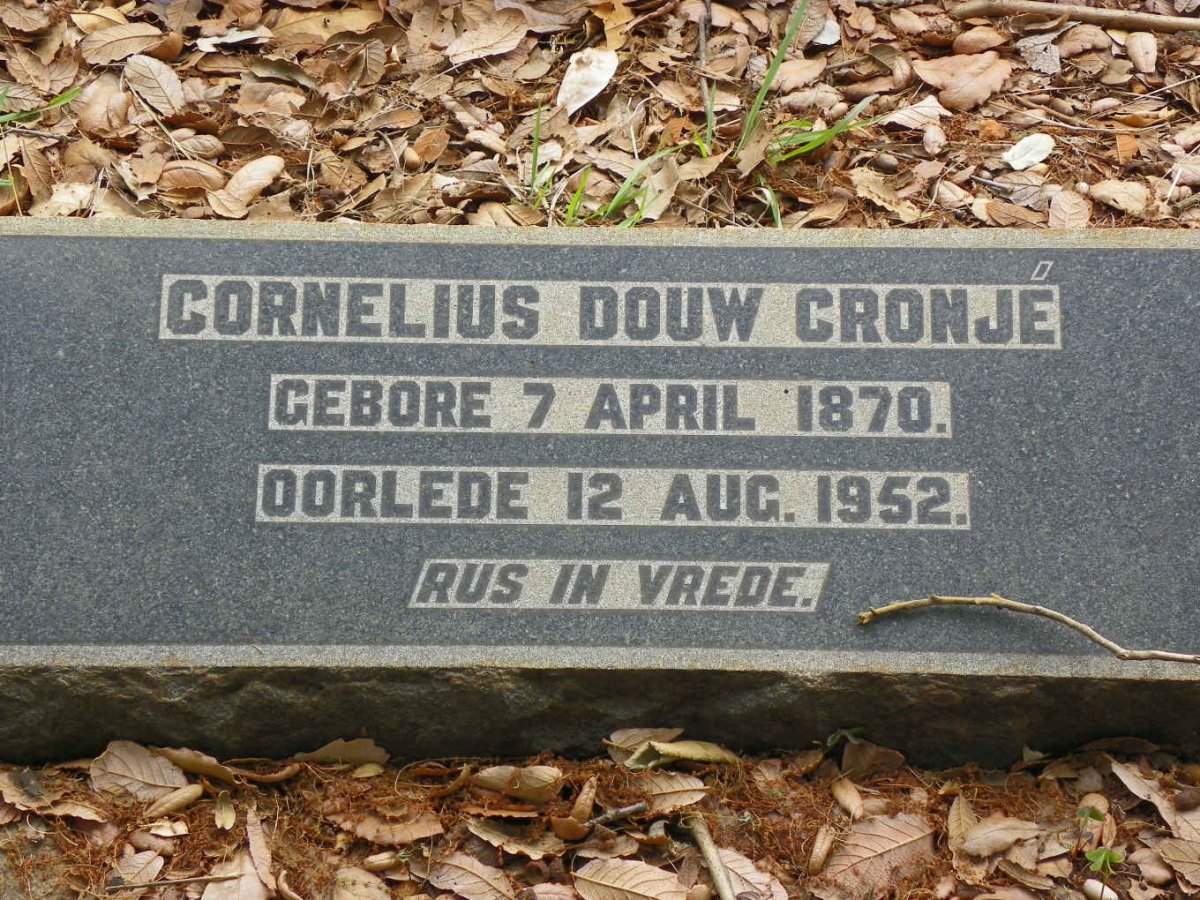 CRONJE Cornelius Douw 1870-1952