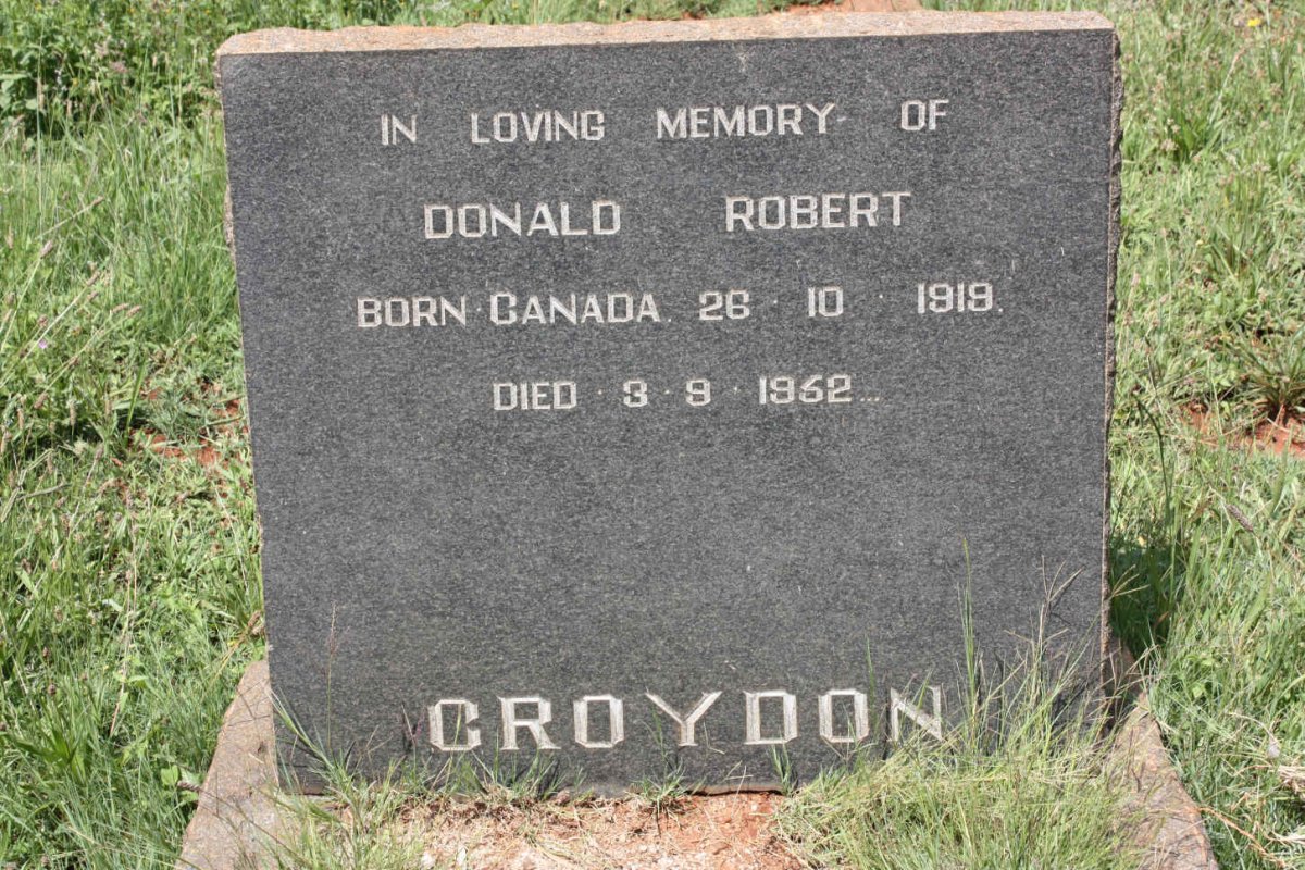 CROYDON Donald Robert 1919-1952