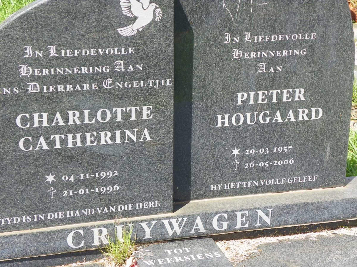 CRUYWAGEN Pieter Hougaard 1957-2006 :: CRUYWAGEN Charlotte Catherina 1992-1996