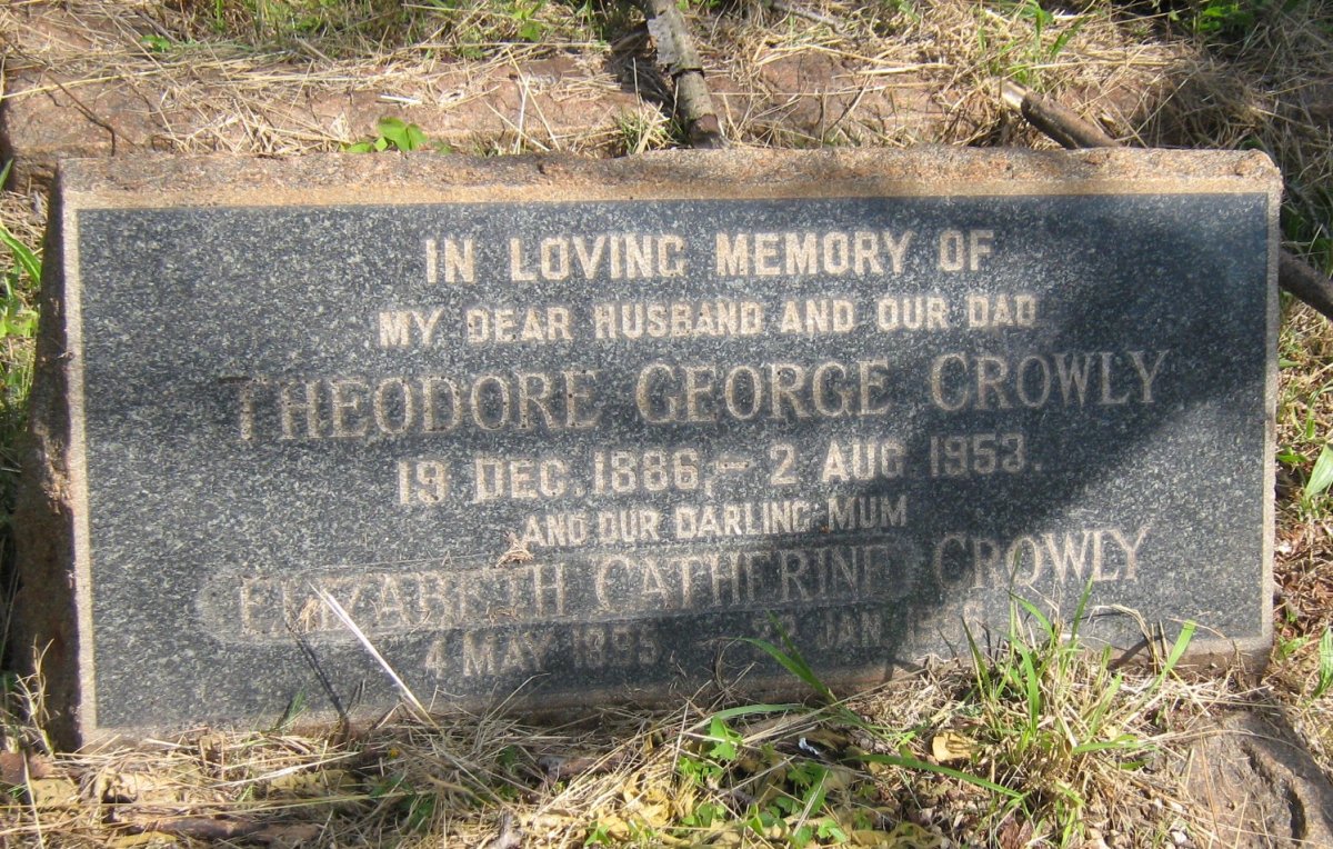CROWLY Theodore George 1886-1953 &amp; Elizabeth Catharine 1895-1956