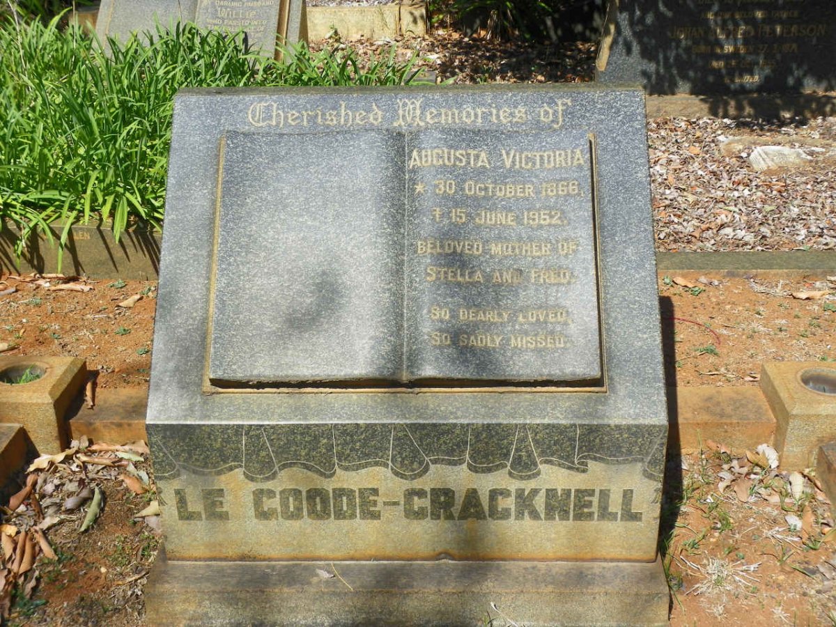 CRACKNELL Augusta Victoria, LE GOODE 1866-1952