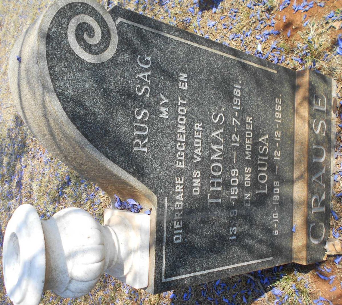 CRAUSE Thomas 1909-1961 &amp; Louisa 1906-1962