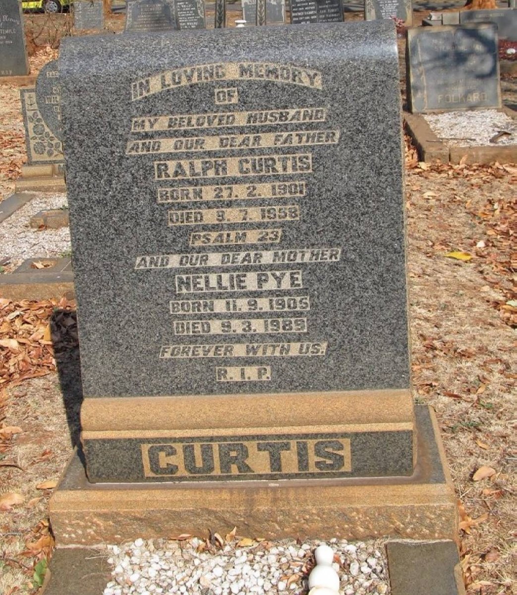 CURTIS Ralph 1901-1958 &amp; Nellie Pye 1905-1989