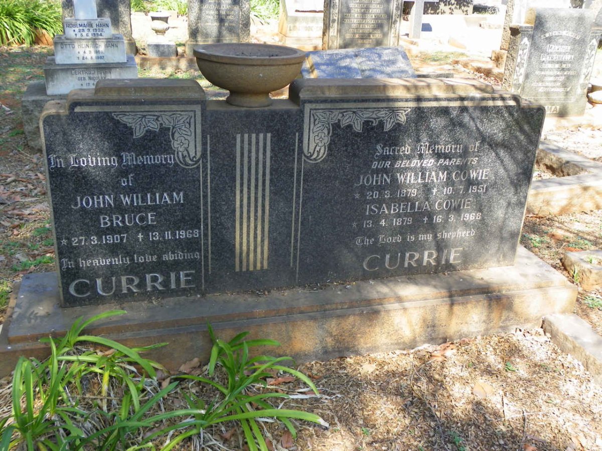 CURRIE John William Cowie 1897-1951 &amp; Isabella Cowie 1879-1968 :: CURRIE John William Bruce 1907-1968