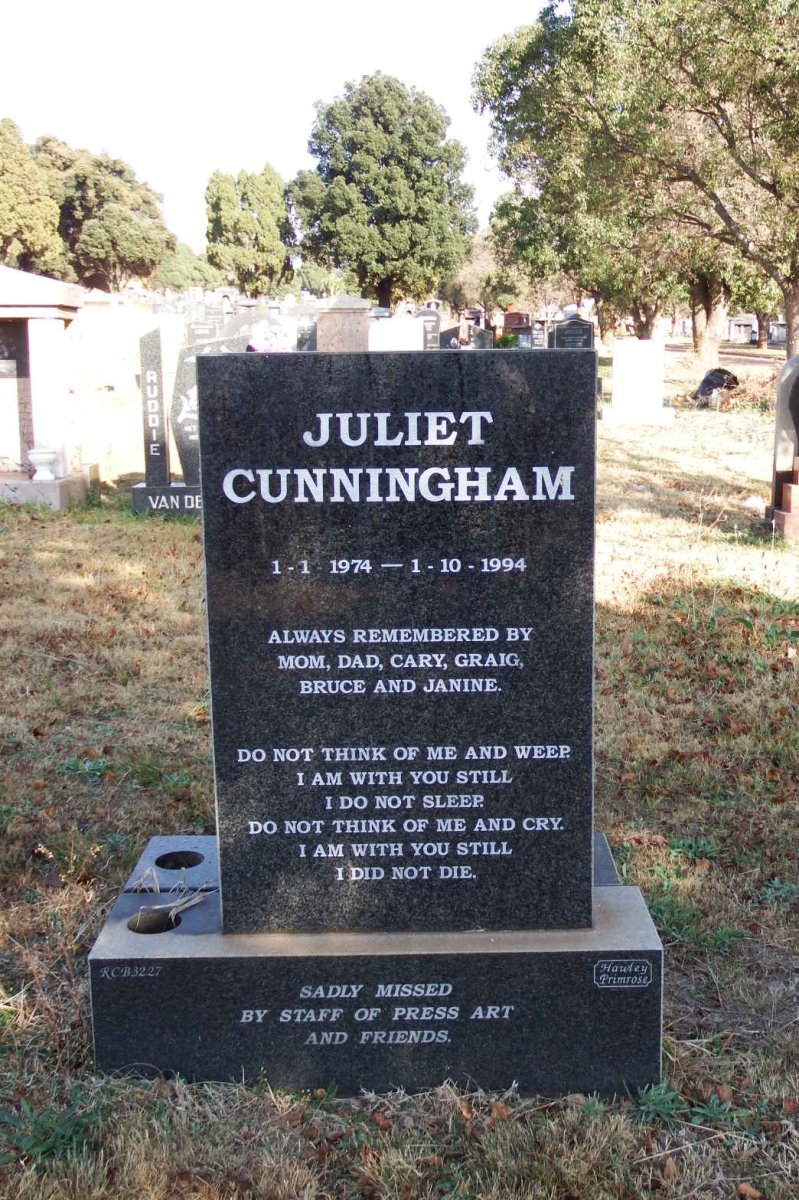 CUNNINGHAM Juliet 1974-1994