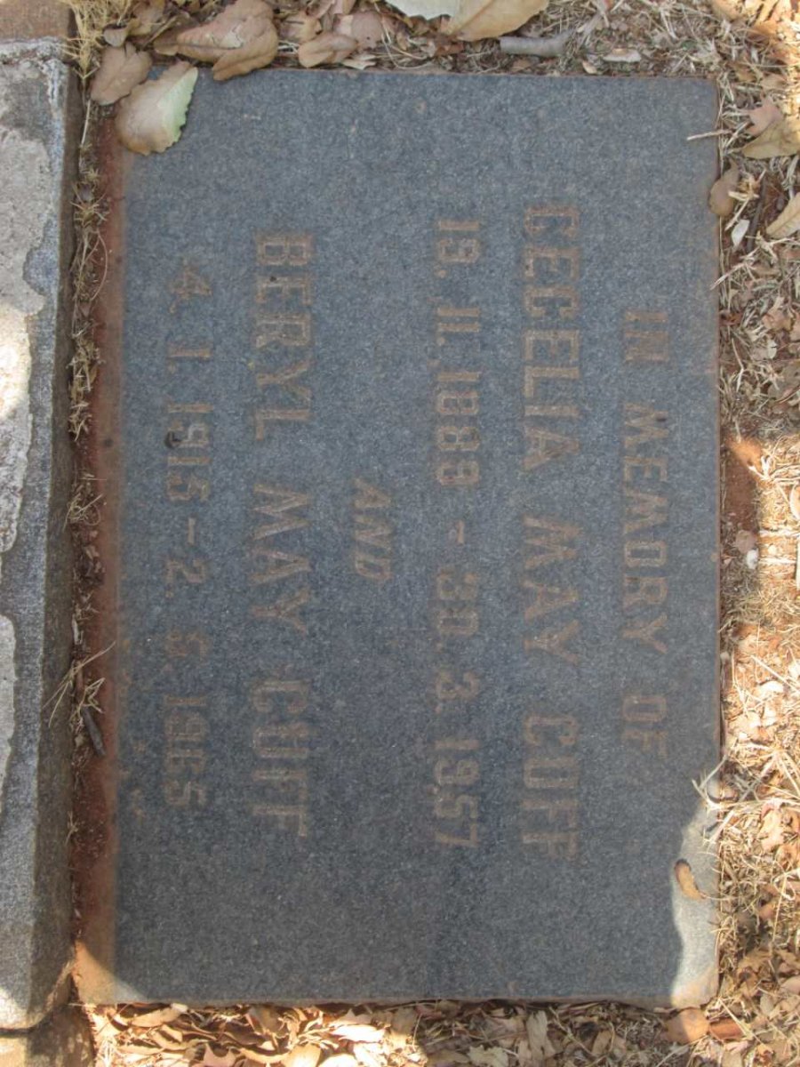 CUFF Cecelia May 1889-1957 :: CUFF Beryl May 1915-1965