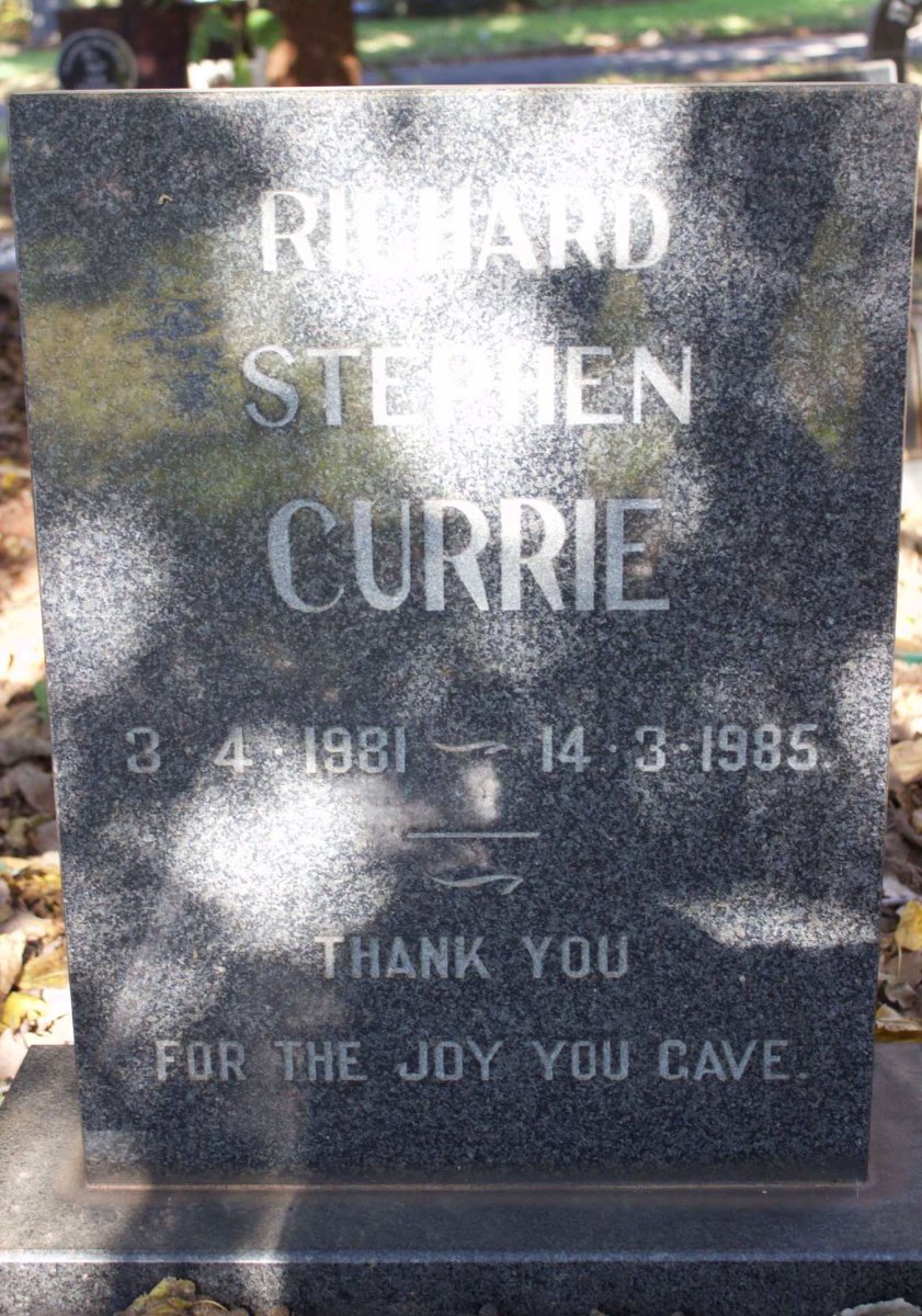 CURRIE Richard Stephen 1981-1985