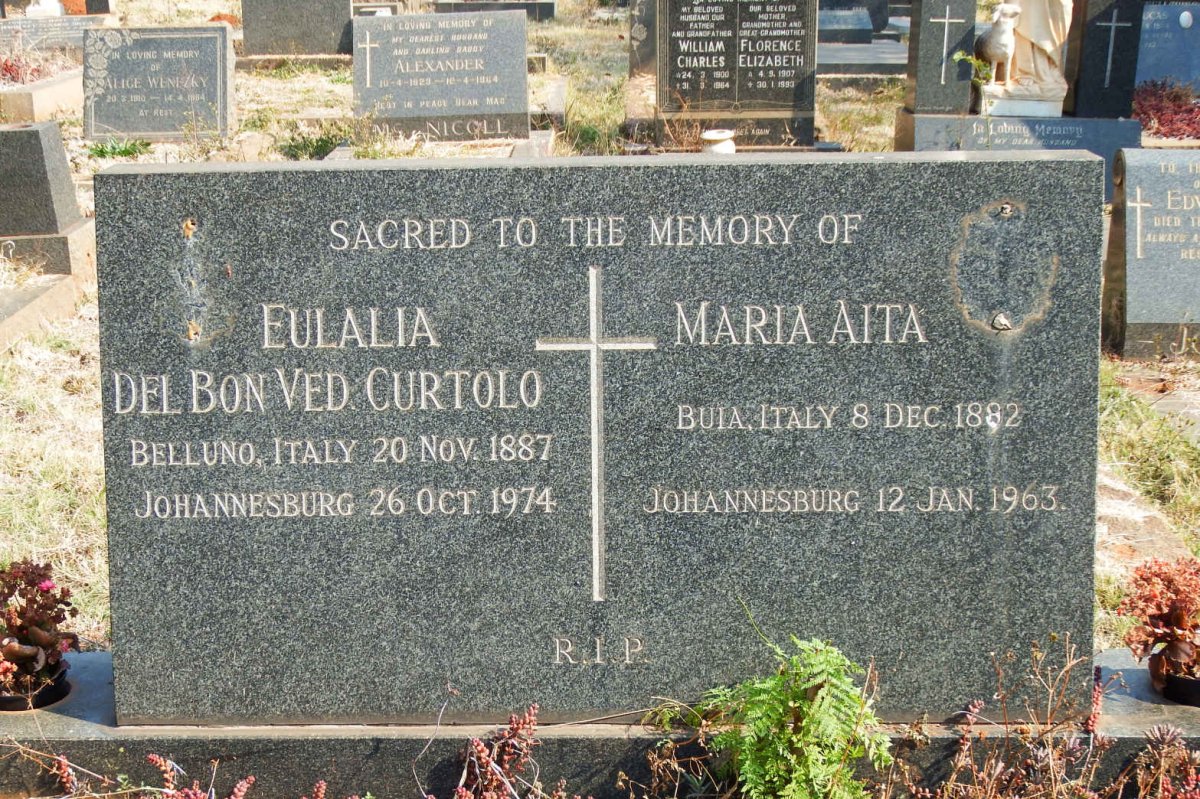 CURTOLO Eulalia Del Bon Ved 1887-1974 &amp; Maria Aita 1882-1963