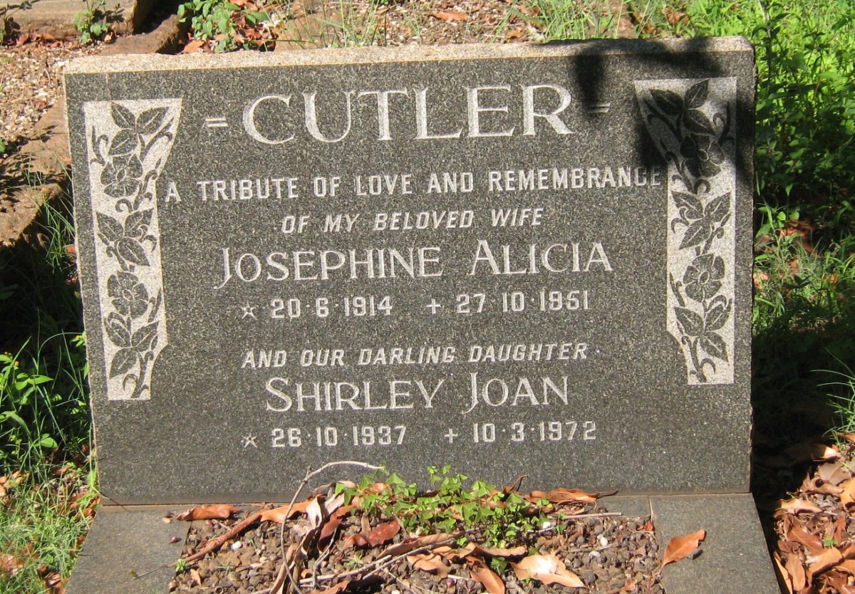 CUTLER Josephine Alicia 1914-1951 :: CUTLER Shirley Joan 1937-1972