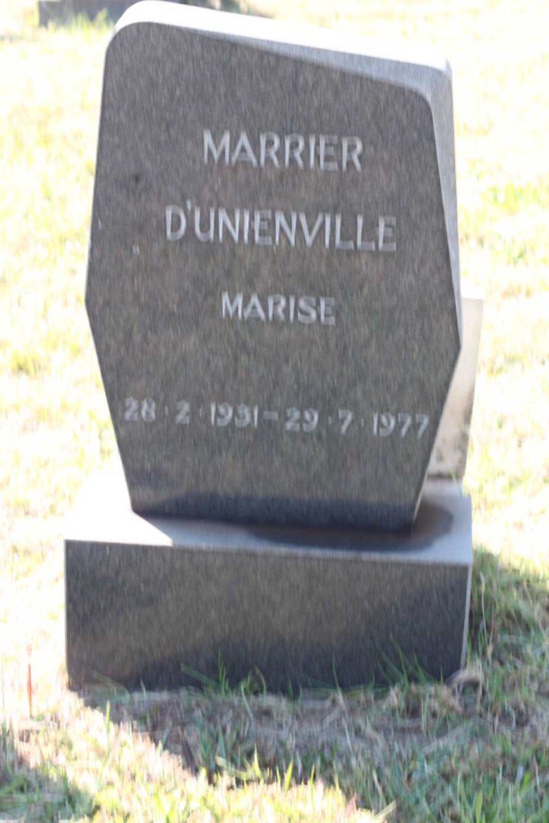D'UNIENVILLE Marise, MARRIER  1931-1977
