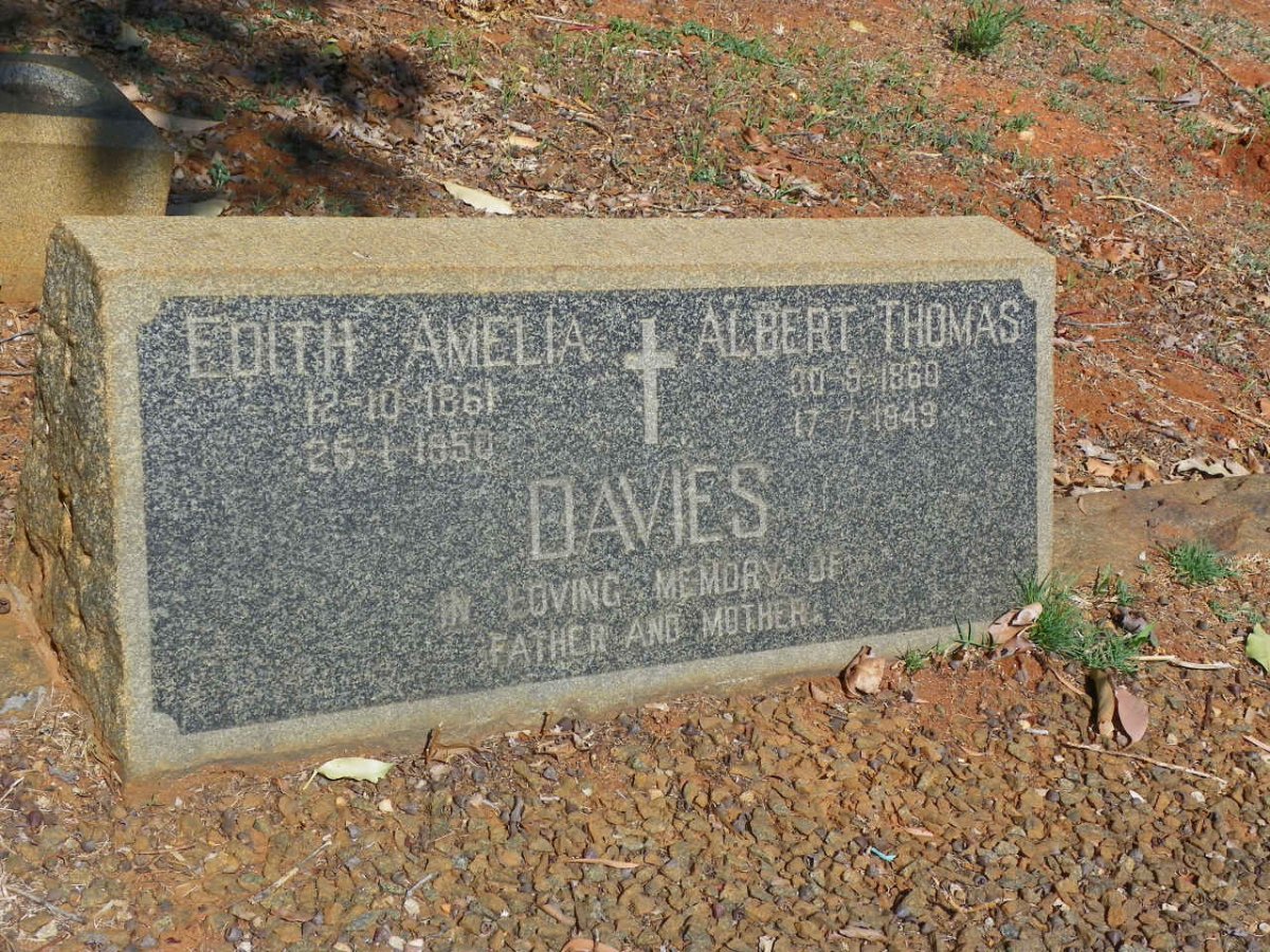 DAVIES Albert Thomas 1860-1949 &amp; Edith Amelia 1861-1950