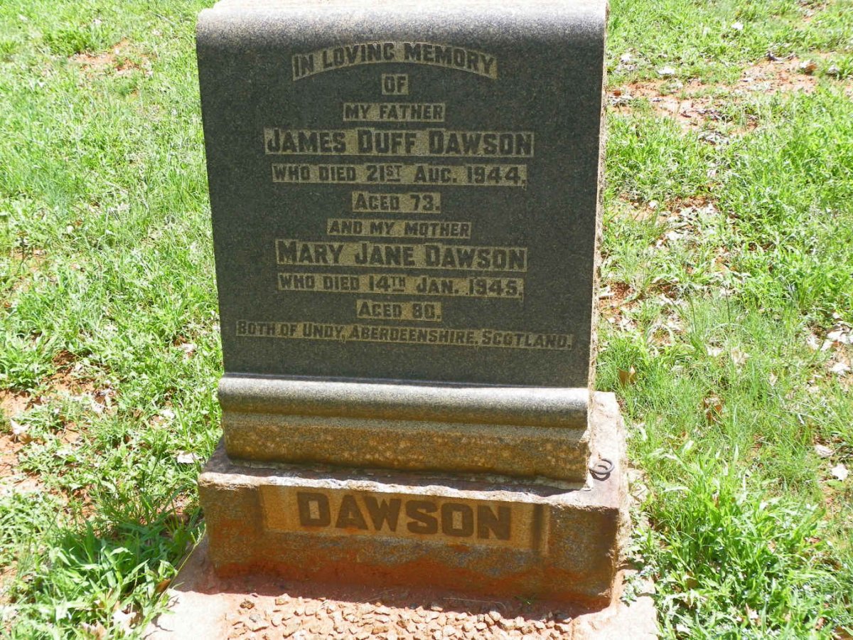 DAWSON James Duff -1944 &amp; Mary Jane -1945
