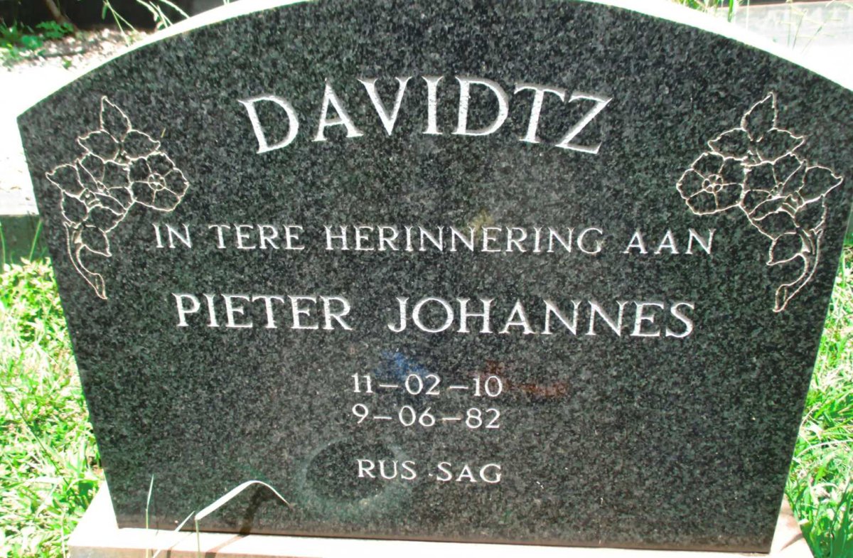 DAVIDTZ Pieter Johannes 1910-1982