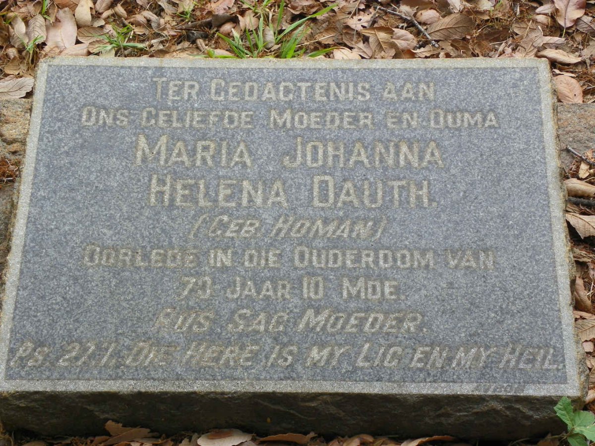 DAUTH Maria Johanna Helena nee HOMAN