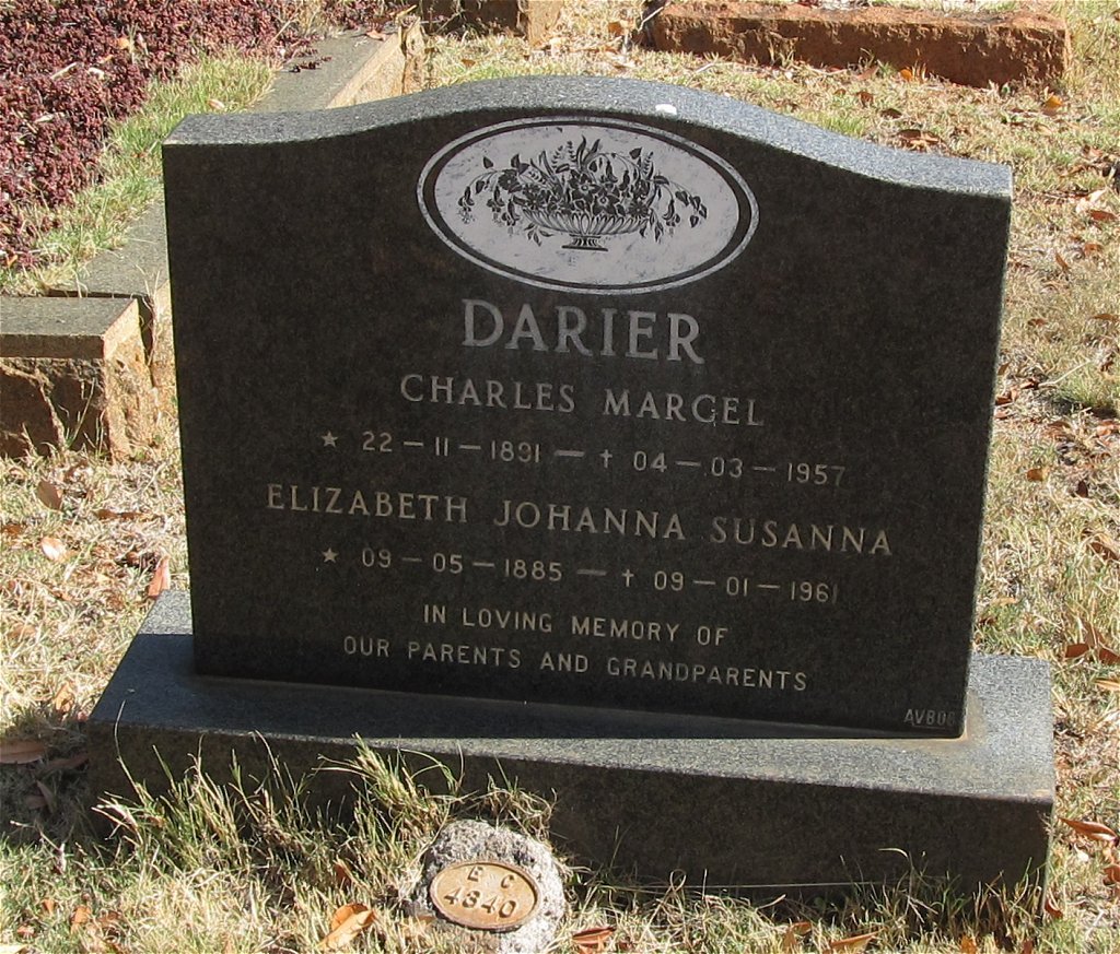 DARIER Charles Marcel 1891-1957 &amp; Elizabeth Johanna Susanna 1885-1961