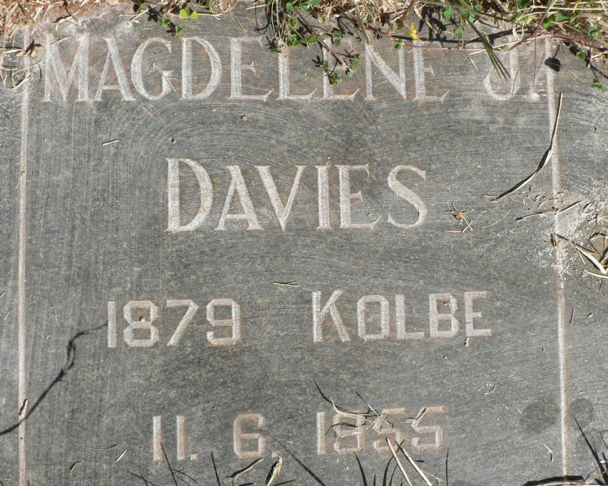DAVIES Magdelene J. nee KOLBE 1879-1955
