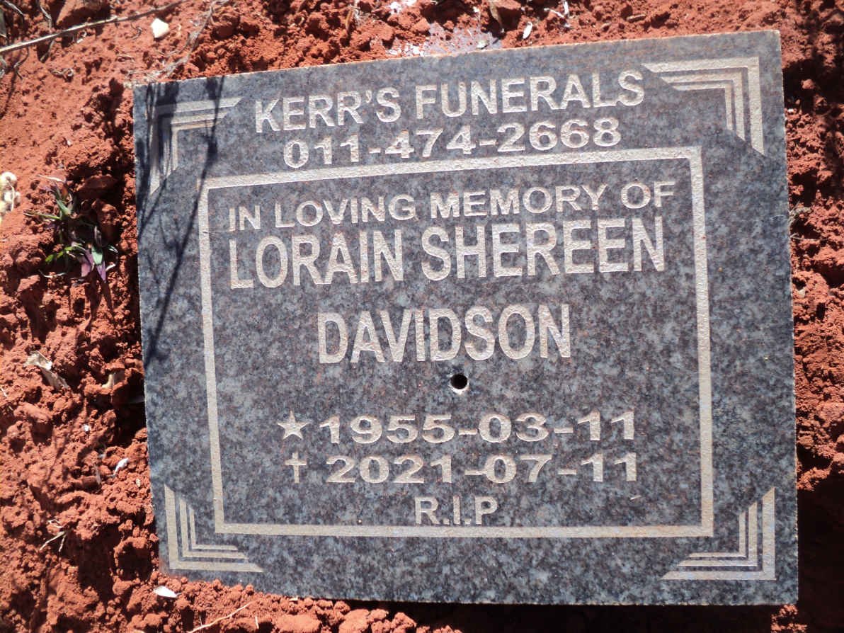 DAVIDSON Lorain Shereen 1955-2021