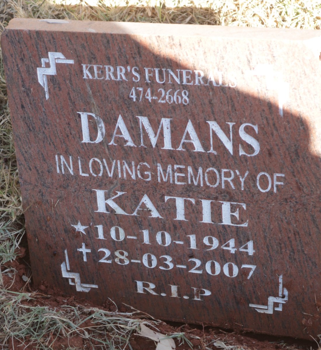 DAMANS Katie 1944-2007