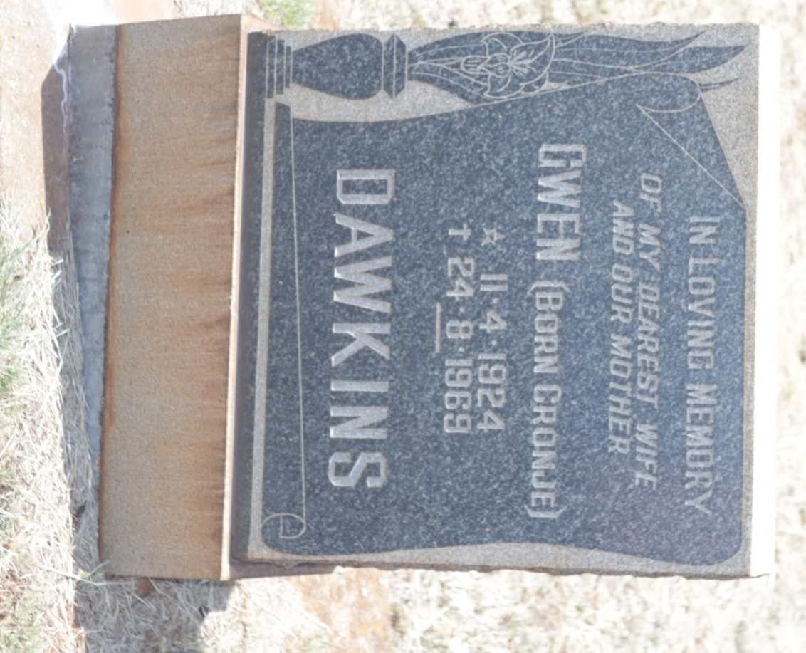 DAWKINS Gwen nee CRONJE 1924-1969