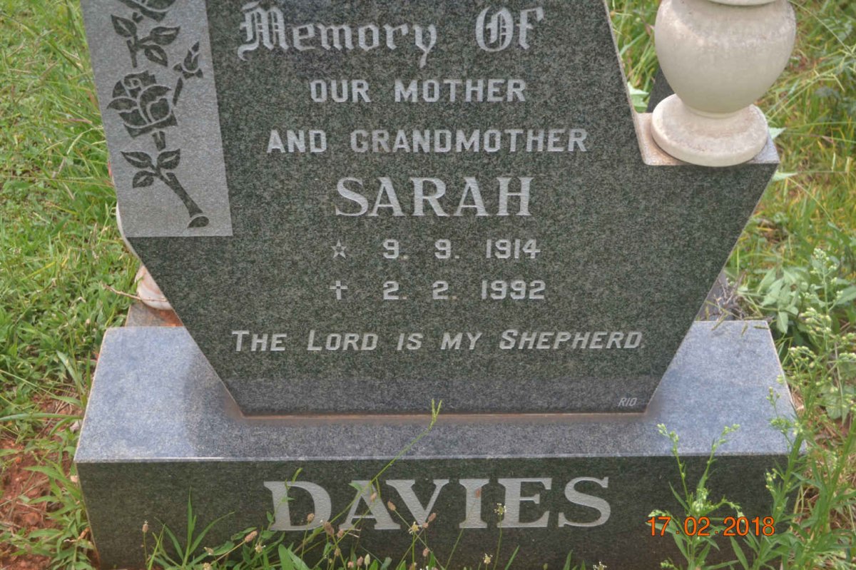 DAVIES Sarah 1914-1992