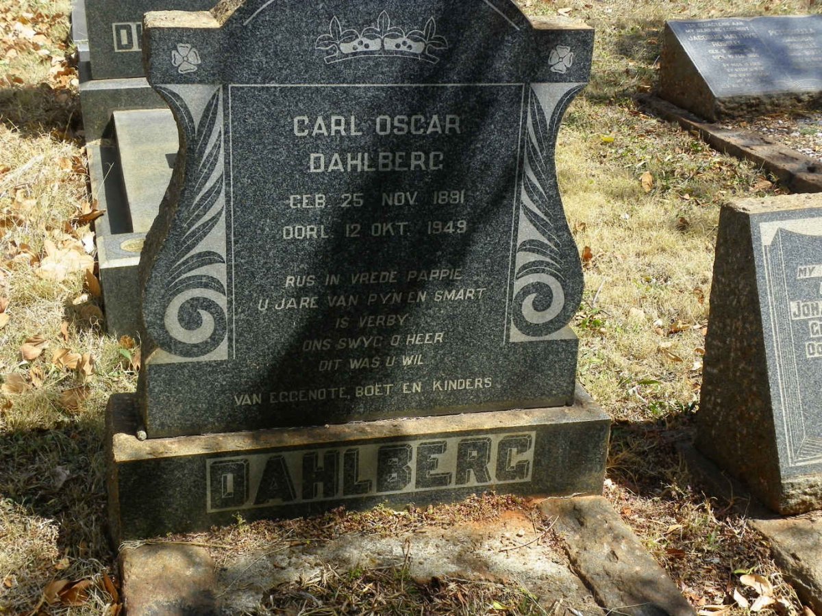 DAHLBERG Carl Oscar 1891-1949