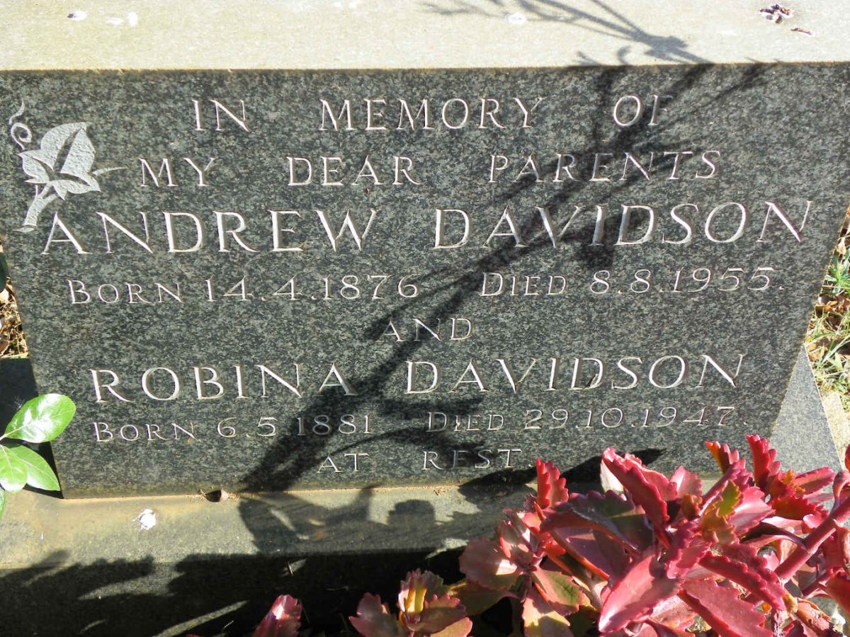DAVIDSON Andrew 1876-1955 &amp; Robina 1881-1947