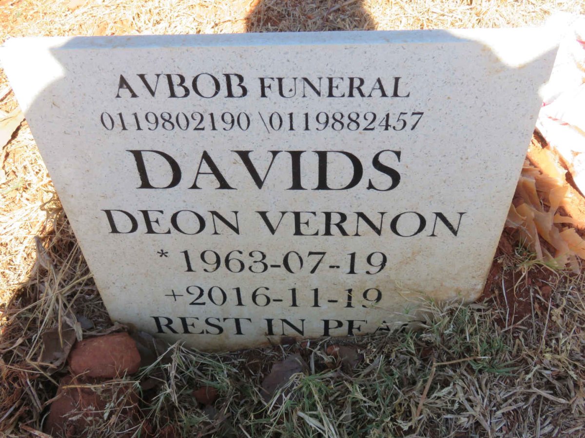 DAVIDS Deon Vernon 1963-2016