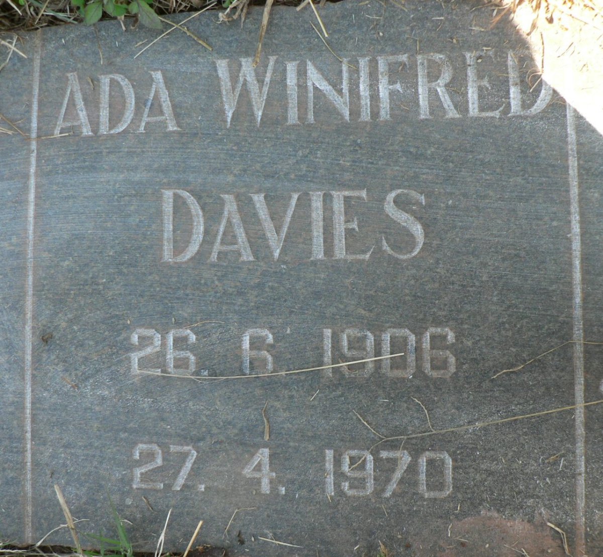 DAVIES Ada Winifred 1906-1970