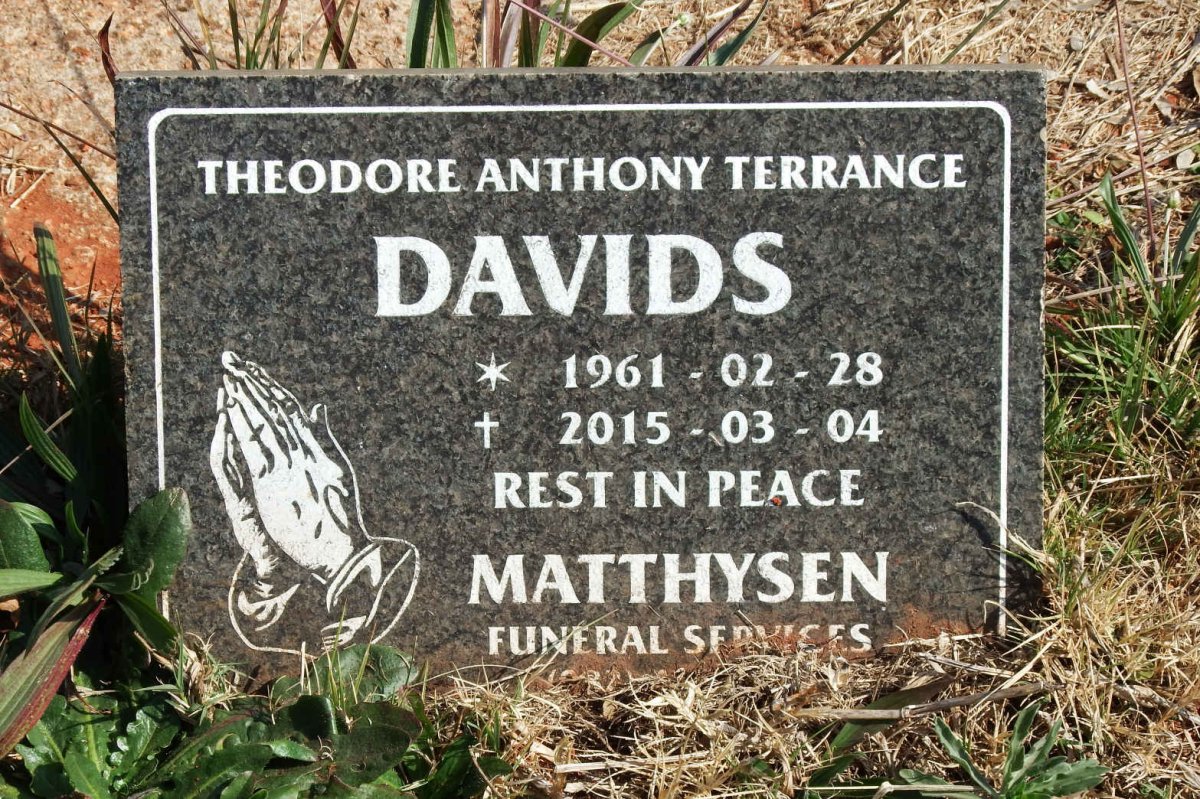 DAVIDS Theodore Anthony Terrance 1961-2015
