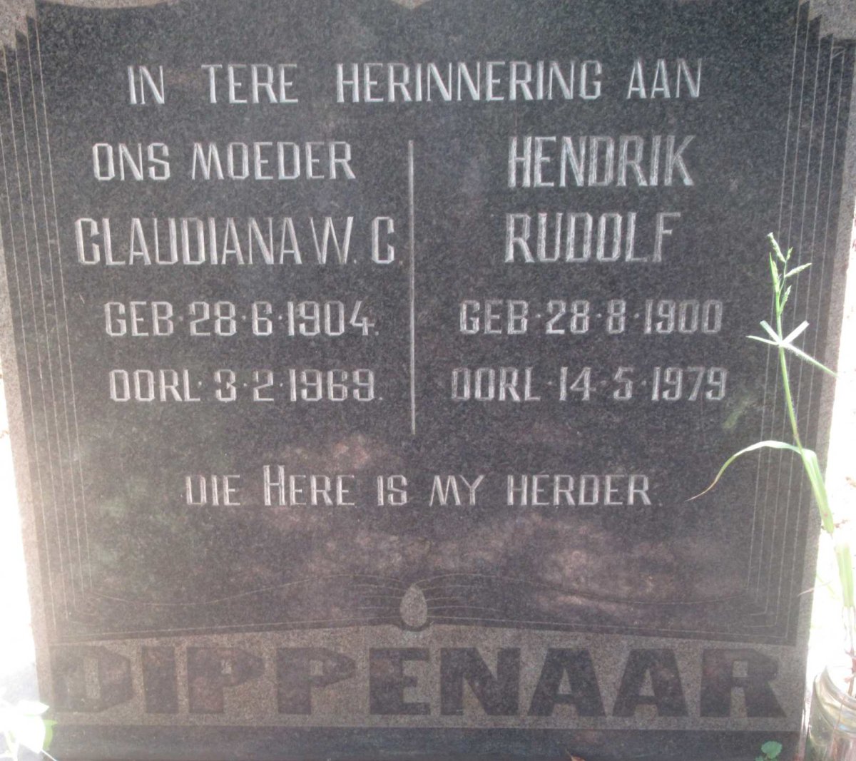 DIPPENAAR Hendrik Rudolf 1900-1979 &amp; Glaudiana W.C. 1904-1969