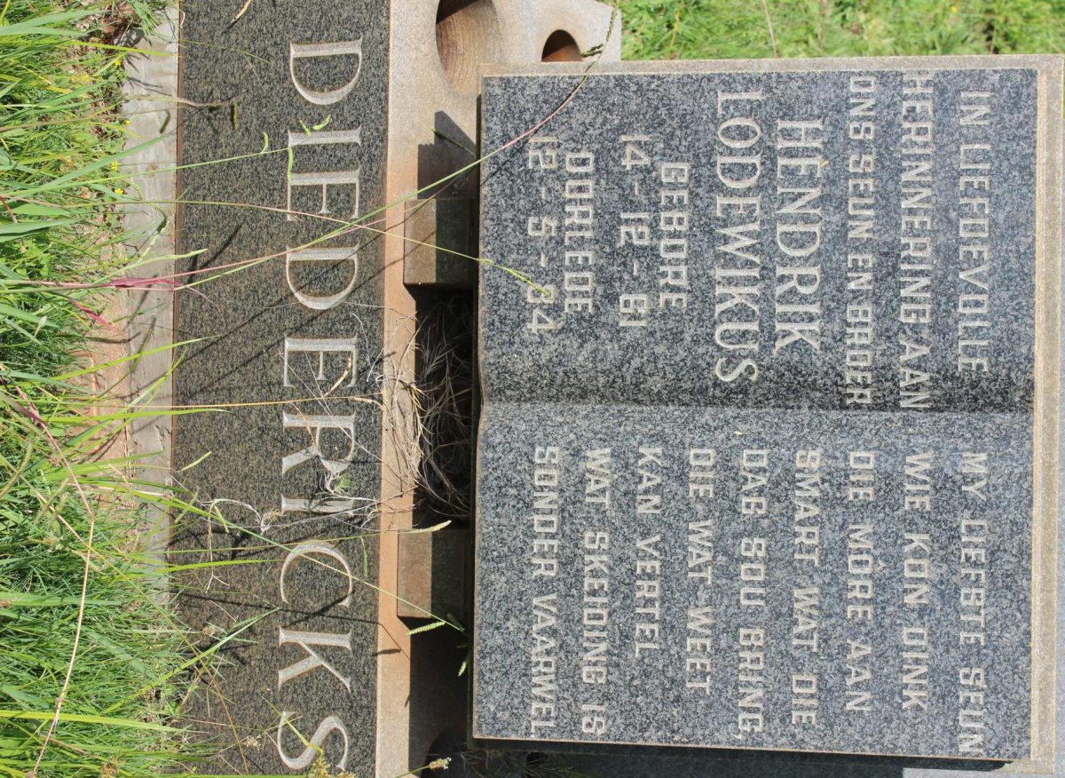 DIEDERICKS Hendrik Lodewikus 1961-1984