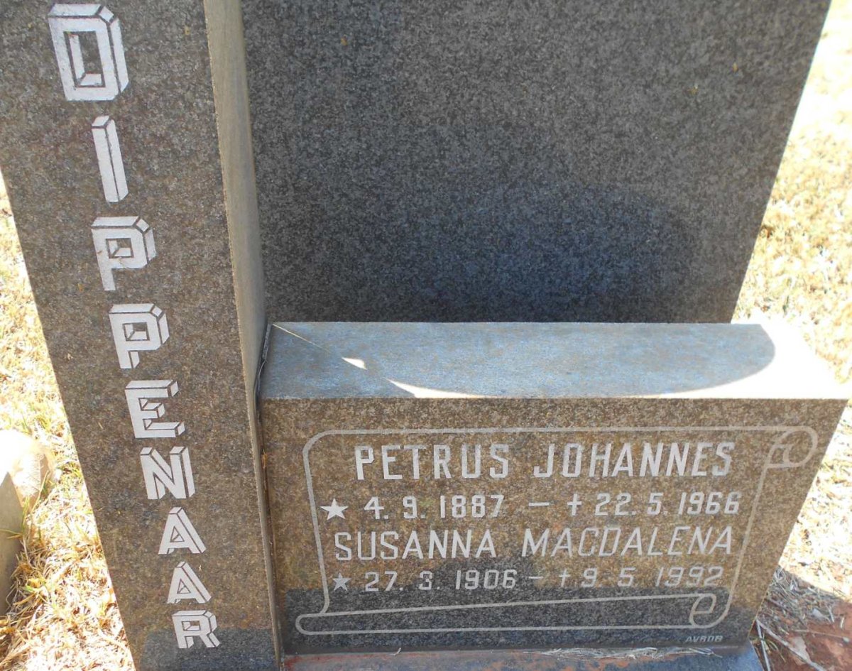 DIPPENAAR Petrus Johannes 1887-1966 &amp; Susanna Magdalena 1906-1992