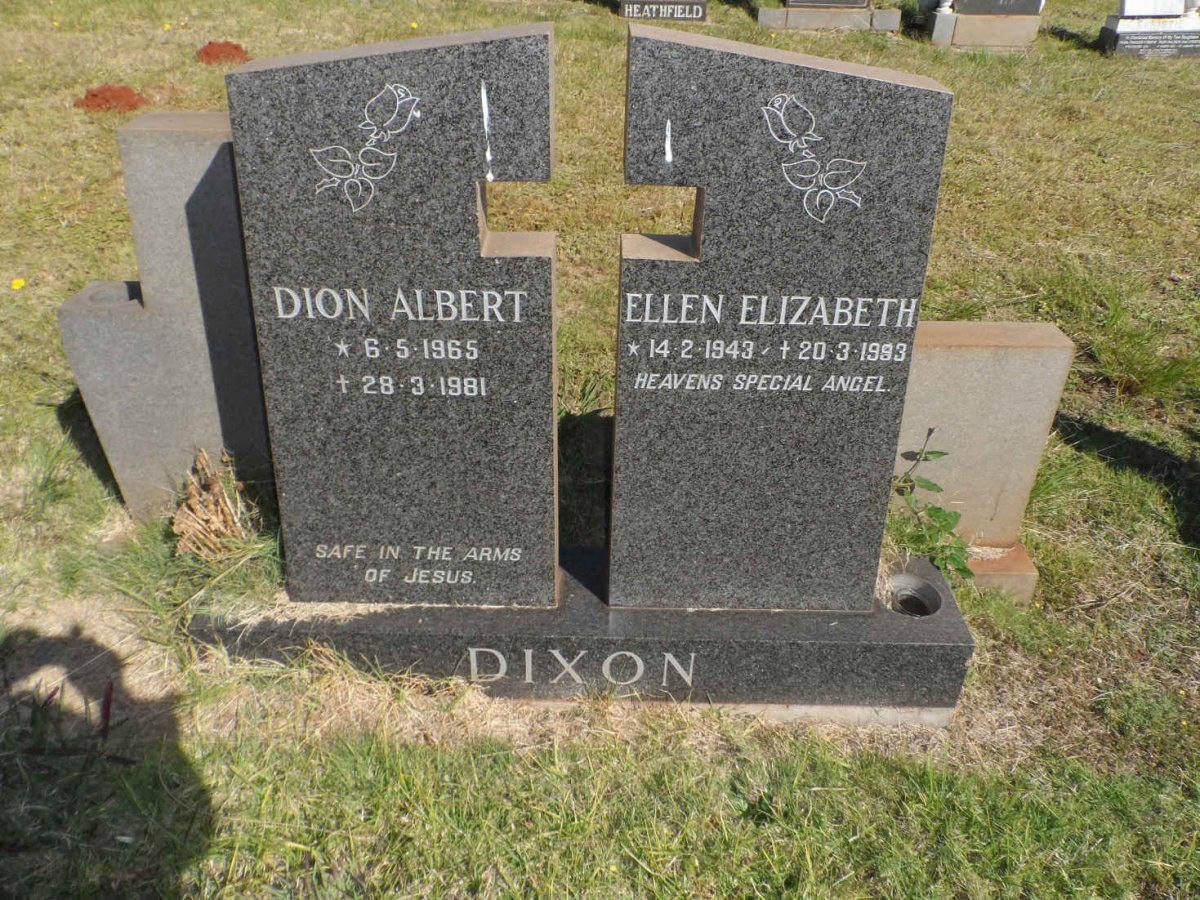 DIXON Ellen Elizabeth 1943-1993 :: DIXON Dion Albert 1965-1981